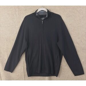 Mack Weldon‎ Tech Merino Wool Full Zip Sweater Mens Sz XL Blue Pockets
